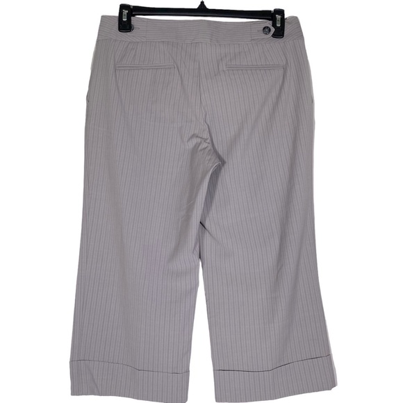 Mossimo women's size 10 office dress capris gray pinstripe midrise - Picture 2 of 8
